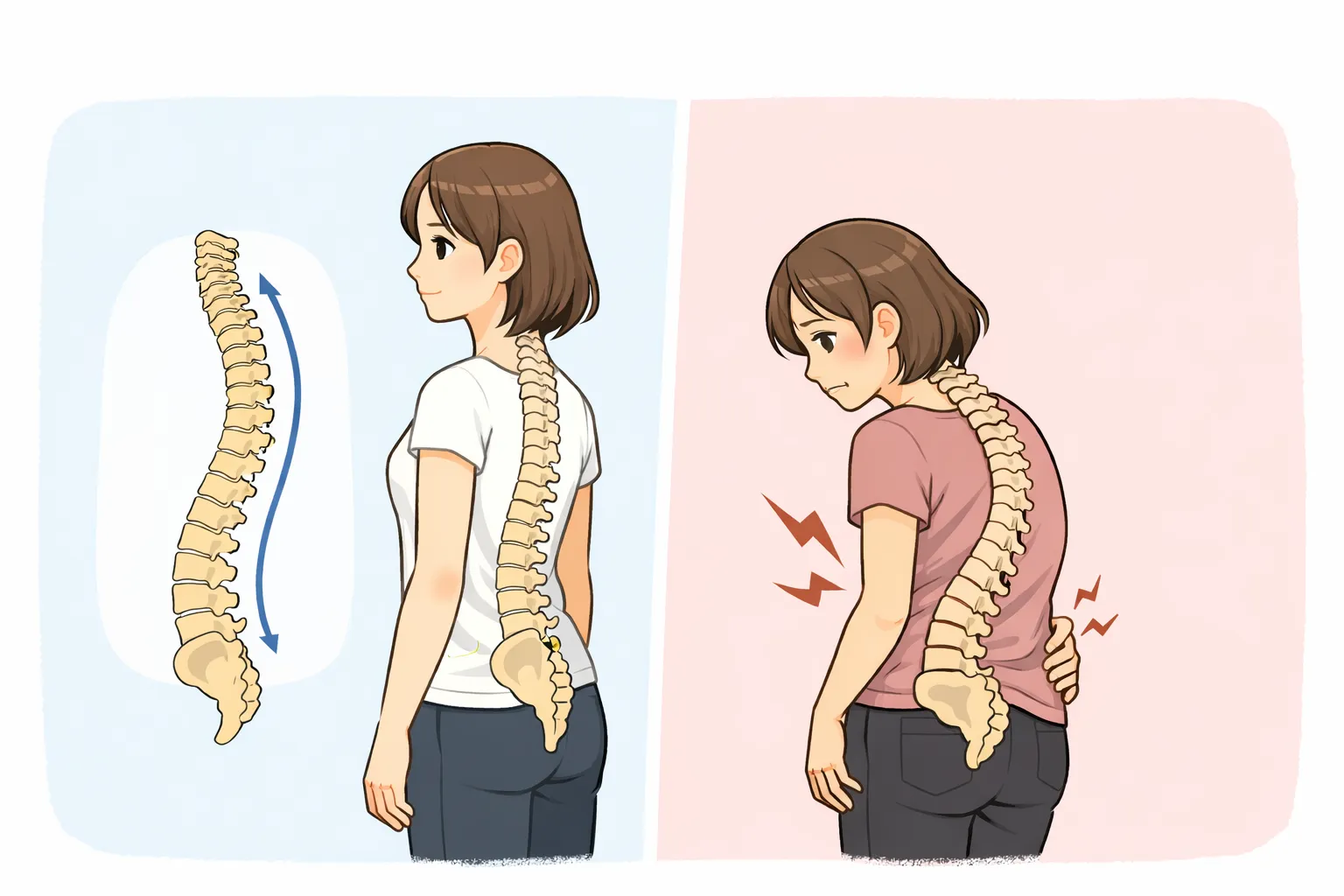 背骨が曲がってるのはなぜ？原因と対処法を解説