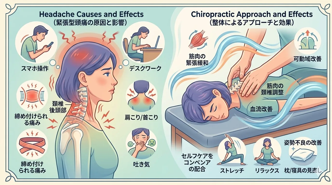 整体で頭痛は治る?改善が期待できる理由と好転反応・注意点を解説