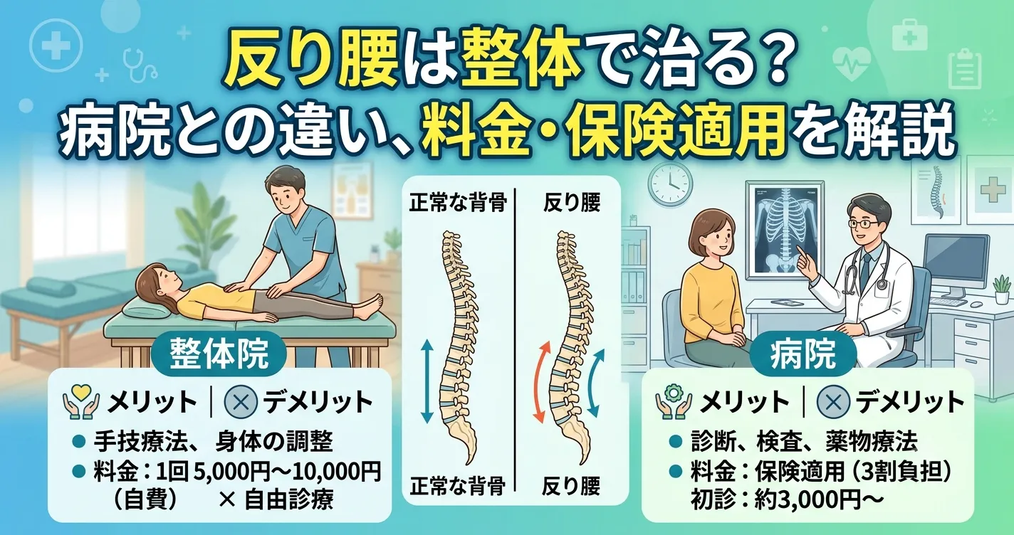 反り腰は整体で治る?病院との違いや料金・保険適用について解説