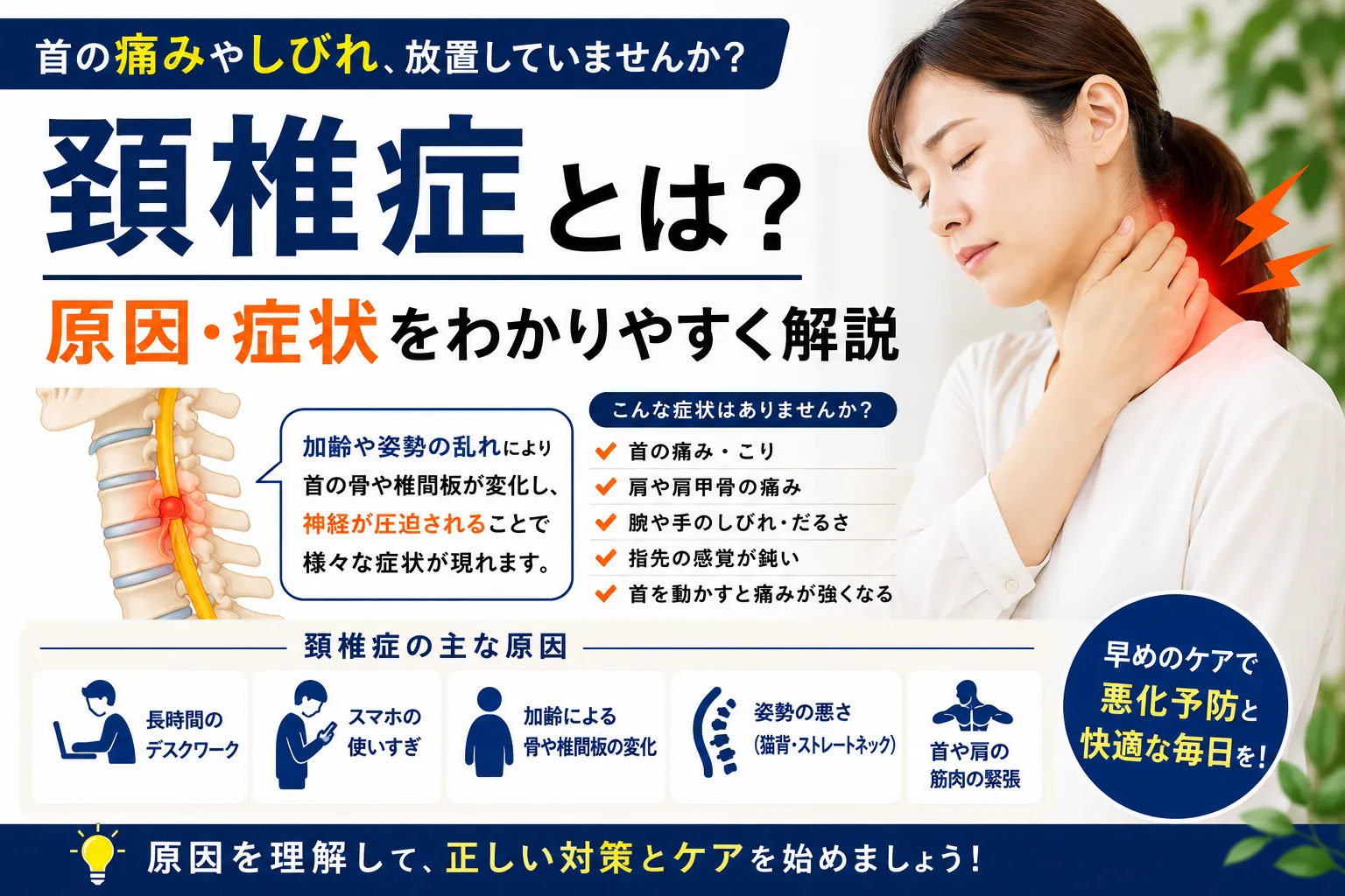 頚椎症とは?原因・症状をわかりやすく解説