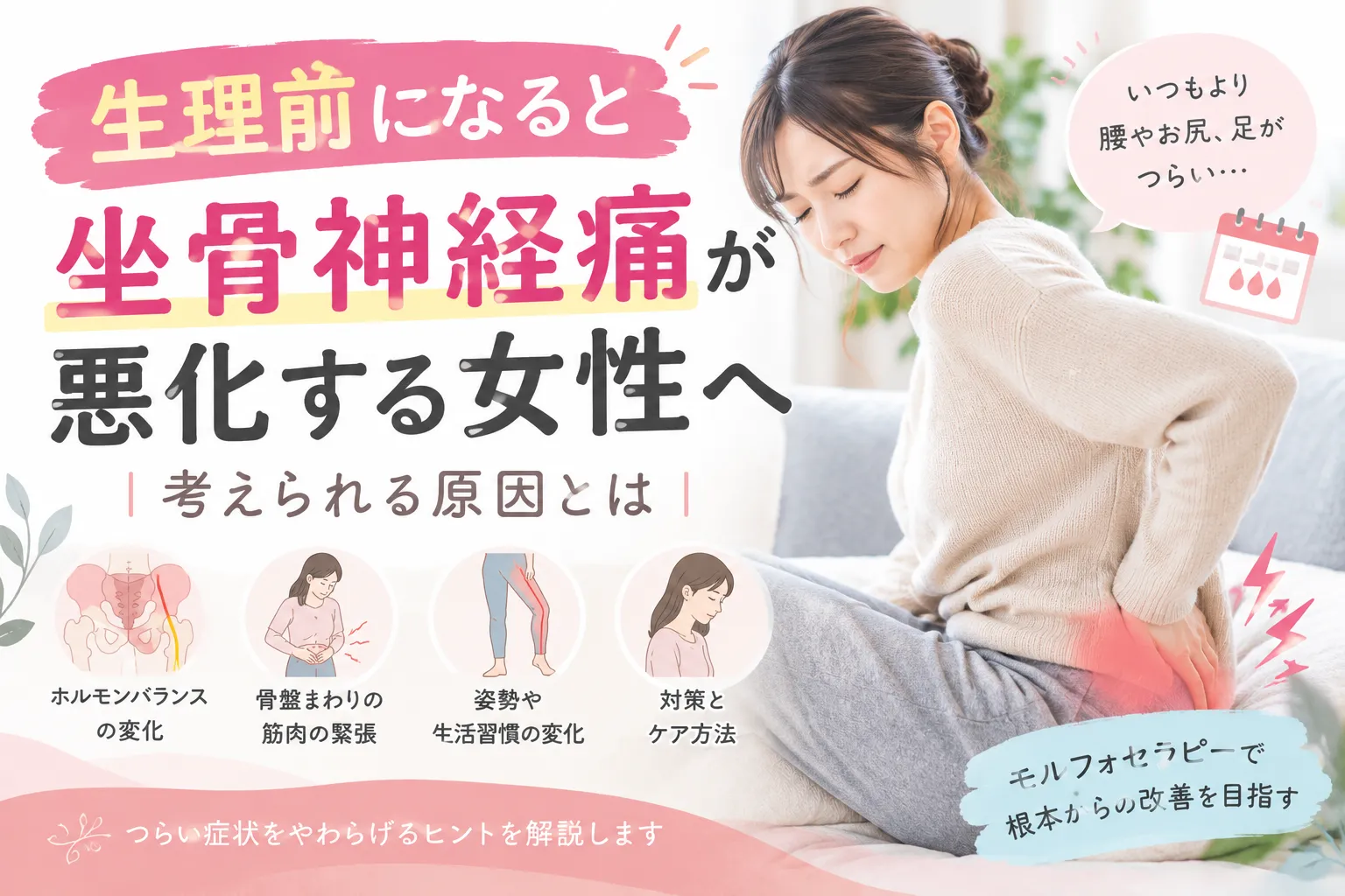 生理前になると坐骨神経痛が悪化する女性へ|考えられる原因とは