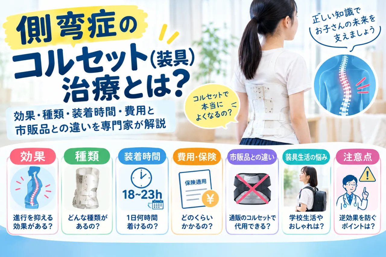 側弯症のコルセット（装具）治療とは？効果・種類・装着時間・費用と市販品との違いを専門家が解説